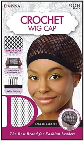 DONNA Crochet Wig Cap with Combs - Large Hole Design, Essential Hair Accessories, Comfortable Hair Bonnet for Sleeping, Secure Fit for All Types, Versatile and Durable by DONNA