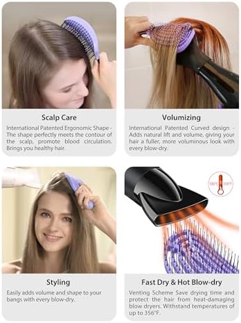 NuWay® DoubleC® Scalp Care Hair Brush – Patented Double Curve Design for Scalp Massage, Vented Blow-Dry Styling, Wet & Dry Hair, All Hair Types (Grass Green) - Image 5