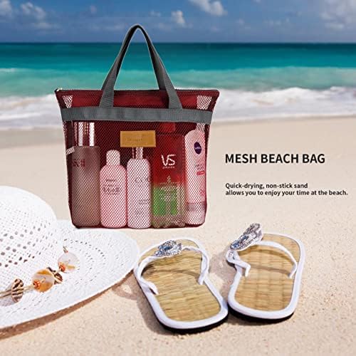 TOPASION Mesh Shower Caddy Bag Portable Hanging Toiletry and Bath Organizer with Zipper for Travel, Gym, Camping, College Dorms, Beach - Image 6