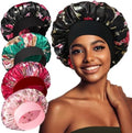vidsel 4PCS Satin Bonnet, Bonnets for Women, Silk Hair Bonnet for Sleeping by vidsel