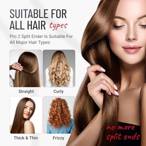 Split-Ender Pro 2 - Original Professional Beauty Tool - Cordless Split End Hair Trimmer for Damaged, Dry, Brittle, Frizzy, Curly or Straight Hair (Black) - Image 5