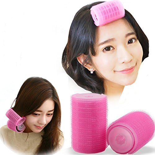 2PCS Double-Layer Bangs Hair Curlers Roller Hair Styling Tools, Pink by mollensiuer