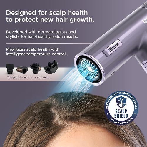Shark SpeedStyle Pro Flex Dryer, Scalp Shield, Bag, Lilac, HD543PL - Image 3