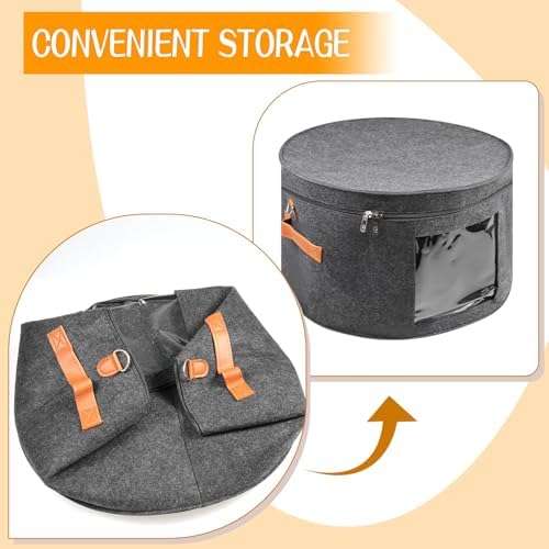 Wig Storage Boxes,Wig Travel Cases Foldable for Multiple Wigs for Men and Women,Yarn Organizer, Cosmetic Cabinet Storage Bag (Dark Grey) - Image 5