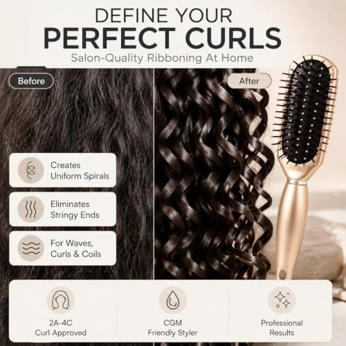 Earth & I Rosegold Curl Defining Brush: 7 Row Styling Brush for 2A-4C Curls - Image 2