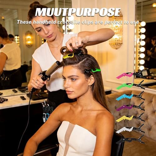 Rat Tail and Parting Combs with Styling Clips: 3 Metal Teasing Combs for Braids, 7 Professional Sectioning Hair Clips - Image 2