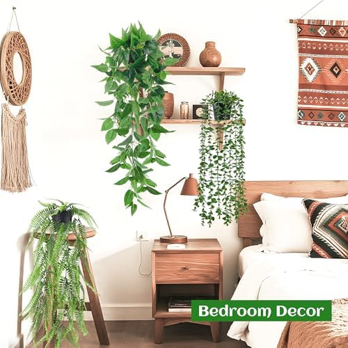 Der Rose 4Pcs Fake Hanging Plants with Lush Cascading Greenery - Image 2