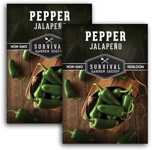 Jalapeño Pepper Seeds for Planting - 2 Packs by SurvivalGardenSeeds