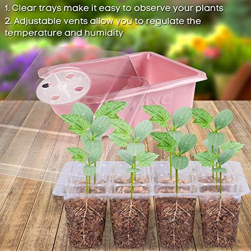 MIXC 10 Packs Seed Starter Tray ，Seed Starter Kit with Humidity Dome (120 Cells Total Tray) Seed Starting Trays Plant Starter Kit and Base Mini Greenhouse Germination Kit for Seeds Growing Starting - Image 3