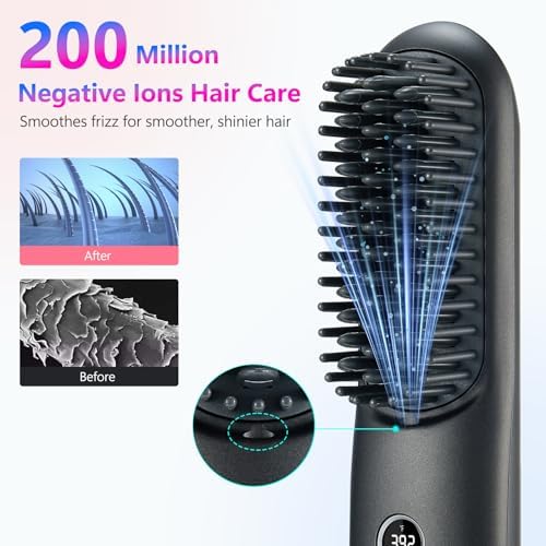 STUDLLY LCD Screen Cordless Hair Straightener & Curler 2 in 1, Black - Image 5