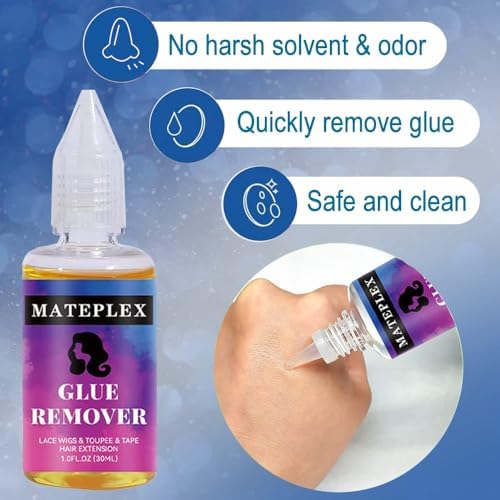 Lace Glue Pen and Remover Set for Travel，Portable Wig Adhesive Pen(5 ml) Quick Acting Glue Remover (Yellow,30 ml) - Image 2