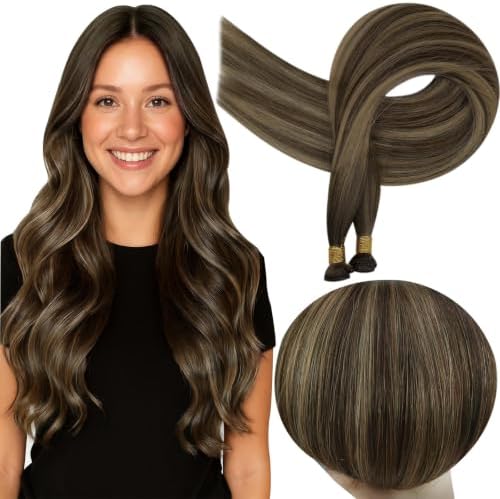 Full Shine Genius Weft Hair Extensions Human Hair for Women 18 Inch 100g by FullShine