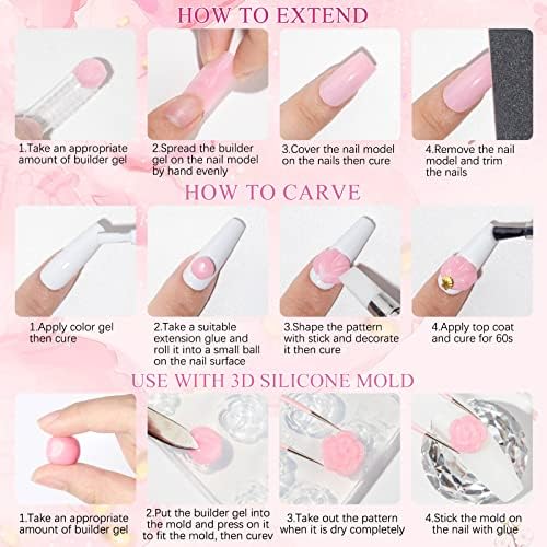 Solid Builder Gel for Nail Extend Clear Pink Non-Stick Hand Sculpture Gel - Image 6