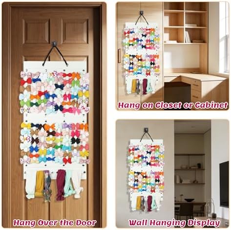 PACMAXI Baby Girl Hair Bows Holder, Hair Clips Storage Hanger For Ribbons - Image 4
