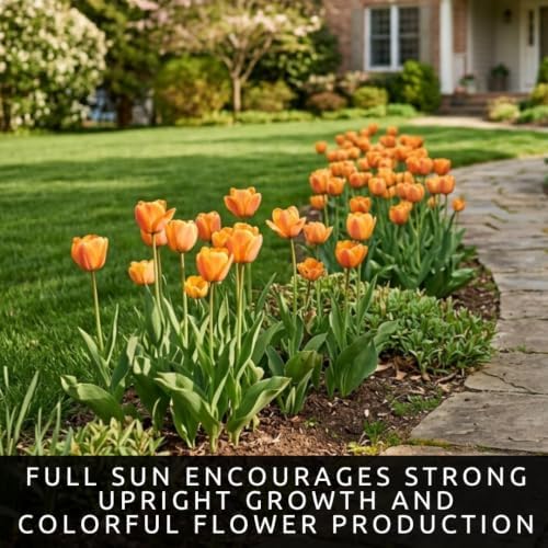 25 Orange Dynasty Tulip Bulbs | Orange-Pink Triumph Tulips for Spring - Image 5