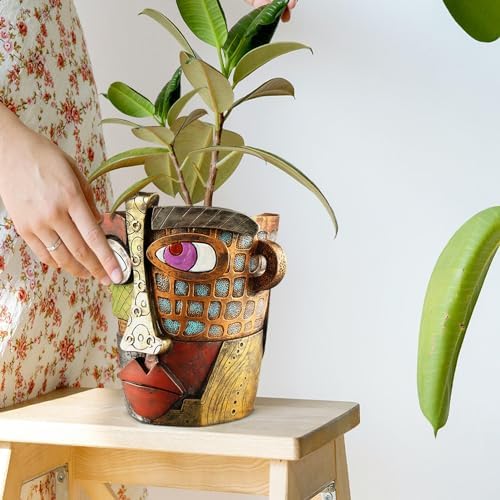 Midogaigai Abstract Face Planter Pots for Indoor Plants&Flowers Home Decor - Image 7