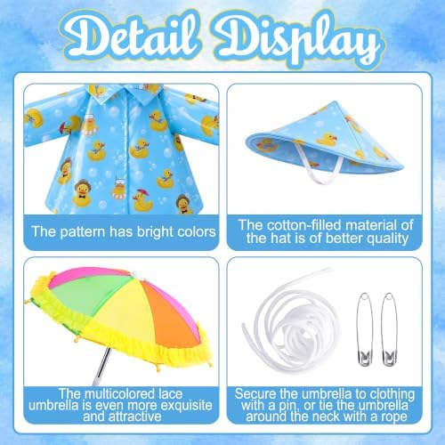 3 Pcs Raincoat Porch Goose Outfits, 23" Lawn Goose Statue Costume Cloth - Image 3