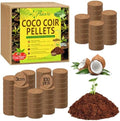 Riare 100 Pcs 30mm Organic Coco Coir Seed Starter Soil, Compressed Coconut Coir Potting Soil Mix for Seed Starting, Coconut Fiber Pellet for Planting Indoor & Outdoor Plants, Vegetables, Garden by Riare