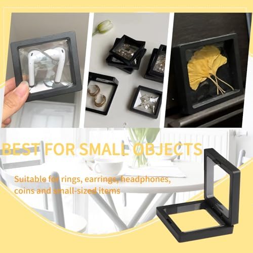 20Pcs Floating Frame Display Case——BSELUTNGY 3D Floating Display Case 2.76 Inches Black is Perfect for Preserving and Displaying Jewelry, Coins, Badges, Specimens and Various Collectible - Image 3