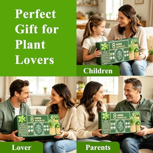 Indoor Herb Garden Kit, Culinary Herb Starter Kit with Seeds & Tools for Beginners, Kitchen Decor, House Warming Gifts for New Home, for Christmas, Ultimate Birthday Gifts for Women Men Mom Dad - Image 5
