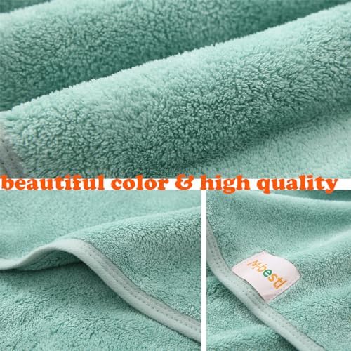 M-bestl 2 Pack Microfiber Hair Towel Wrap,Hair Drying Towel with Button, Hair Towel Turban,Head Towel to Dry Hair Quickly (Green&Green) - Image 4
