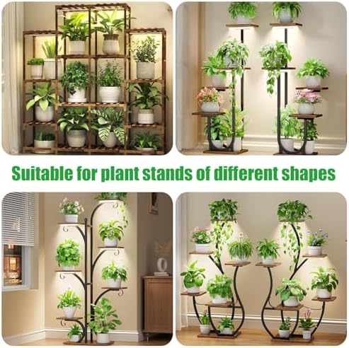 RWNTAO Plant Growing Lamp Strips, Full Spectrum 3500K for Indoor Plants LED Grow Light with 3/9/12H Timer and 10 Dimmable Levels for Green House Hydroponics Succulent, 4 Head 13 in - Image 7