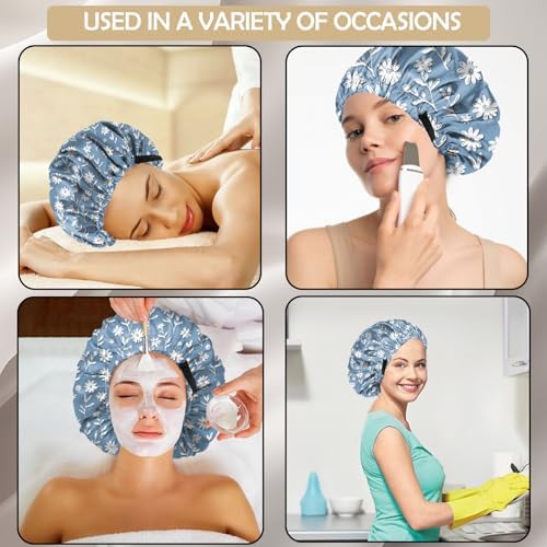 Satin Hair Bonnet Silk Bonnet for Sleeping Double Layer Elastic Adjustable Reusable Cute Aesthetic for Women Girls - Image 6