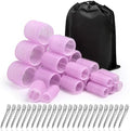 Rollers Hair Curlers Set of 48 with 24 Curlers (6 Jumbo, 6 Large, 6 Medium, 6 Small) and 24 Clips for Long, Medium, Short Hair (Purple) by shynek
