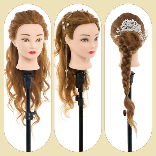 Mannequin Head with 80% Human Hair 26-28" Doll Head for Hairdresser #27 - Image 4