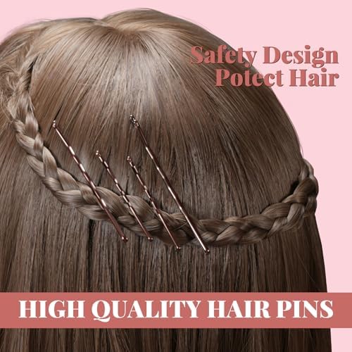 IKOCO 415pcs Bobby Pins Set, U Pins with Hair Ties and Hair Net, Brown - Image 7
