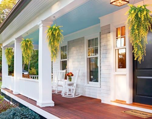 RECUTMS Artificial Plants Hanging Outdoor Fake Yellow Plants Hanging Vines - Image 4