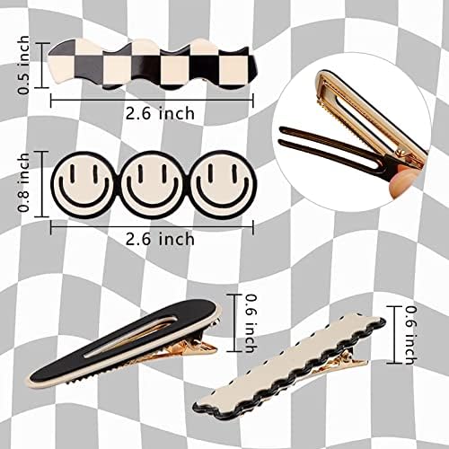 Magicsky 16PCS Black White Checkered Hair Clips, Cute Acrylic Barrettes - Image 6