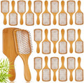 Tessco for you 24 Pcs Bamboo Hair Brushes for Women Bulk Wooden Paddle Brush Scalp Massage Bamboo Bristles Anti Static Men Engraving DIY Gift for Wedding Teacher(White) by Tessco