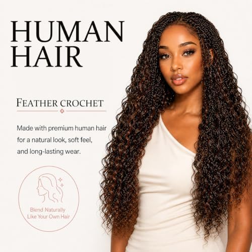 Human Crochet Hair for Black Women Feather Miracle Knots Crochet Human Hair - Image 2