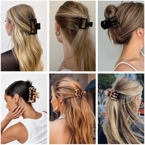 SMKSL 12 Pcs Hair Claw Clips for Women - 3 Styles Tortoise Hair Accessories - Image 6
