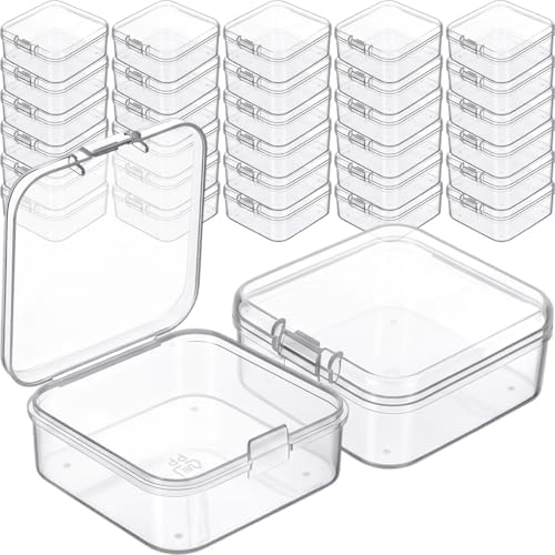 Jetec 30 Pieces Small Clear Plastic Storage Box, 1.7 x 1.7 x 0.8 Inch by Jetec