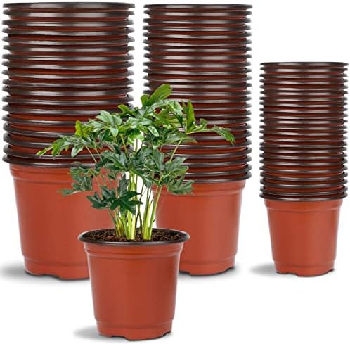Augshy 120 Pcs Plastic Plants Nursery Pot, Seed Starting Pots 4,5,6-Inch by Augshy