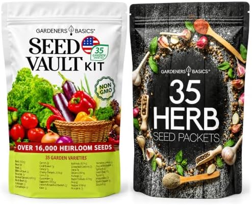 Gardeners Basics Vegetable & Herb Seeds Bundle, 70 Packets for Planting by GardenersBasics