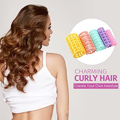 Willbond 36 Pcs Plastic Hair Roller 5 Sizes Self Grip Curlers, Bright Color - Image 6