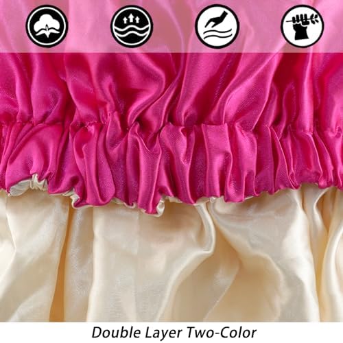 Edoneery Satin Bonnet for Sleeping Women, Double Layer Curly Hair Cap - Image 6