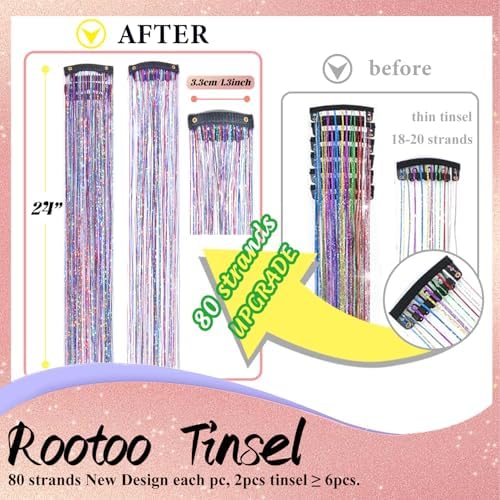 Hair Tinsel Clip in Dreamy Colorful Fairy Hair Tinsel Kit - Image 2