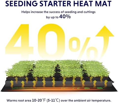 iPower 10"x20.75" Seedling Heat Mat and Digital Thermostat Combo Set, Warm Hydroponic Heating Pad for Germination, Indoor Gardening, Greenhouse - Image 3