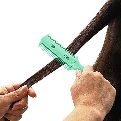 Soft 'N Style Haircut Razor Comb, 3 Pack - Double Sided Razor Hair Styling Scissors Comb, Split Ends Trimmer Styler for Thin and Thick Hair (Green, Metal, F, 3 Count) - Image 5