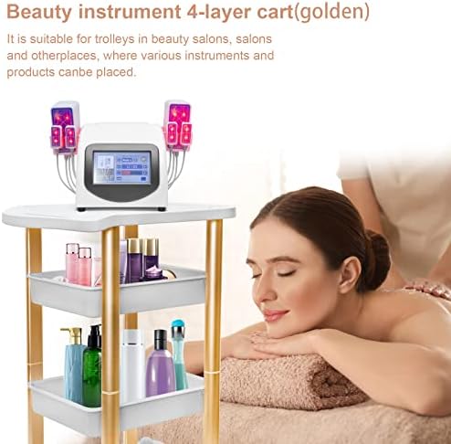 Elitzia Facial Trolley 4-Tier Rolling Spa Cart for Beauty Salon Gold - Image 2