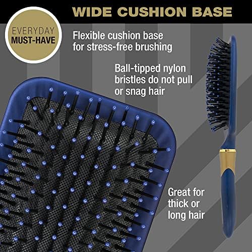 Conair Velvet Touch Hairbrush for Thick Hair, Detangler Brush with Nylon Bristles, Color May Vary, 1 Count (Pack of 2) - Image 4