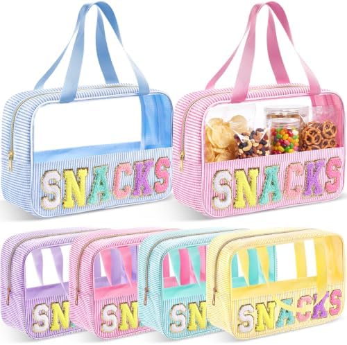 Sanwuta 6 Pcs Clear Seersucker Snacks Bag, Preppy by Sanwuta
