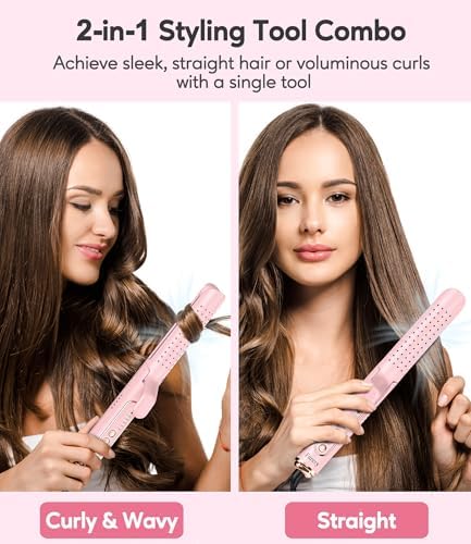 Farery Chill Set Soft-Air Curling Iron: Gentle Soft Air for Quick Styling & Long-Lasting Curls, Lock in Style with Cooling Air Vents, 2-in-1 Hair Straightener & Curler with Upgraded Long Barrel, Pink - Image 4