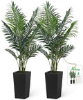 Aveyas 5ft Artificial Palm Tree for Home Decor,5 Feet Faux Plant Fake Silk Tropical Kentia Areca Trees for Indoor Outdoor House Living Room Office Porch Garden(5 ft Tall with Raised Pot)-Set of 2 Pack by Aveyas