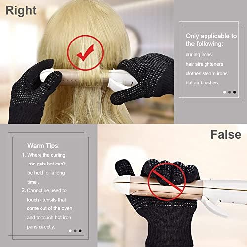 IKOCO Heat Gloves for Hair Styling, Heat Resistant Gloves with Silicone Mat Pouch for Curling Iron, Flat Iron, Straightener, Hot Hair Tools - Image 6