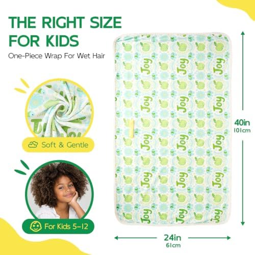 Years calm Microfiber Hair Towel for Kids,Large Dry Hair Cap Elephant - Image 4